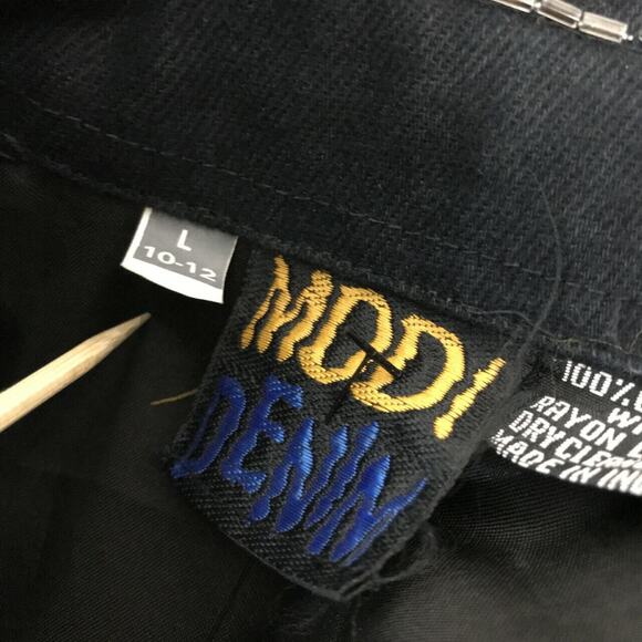 Vintage Modi Denim Women's Western Beaded Shirt Jacket Shacket Sz L 10-12 Black - Picture 9 of 9